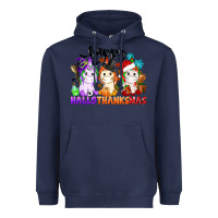 Navy happy hallothanksmas unicorn Heavyweight Hoodie - CowGirlArtShop