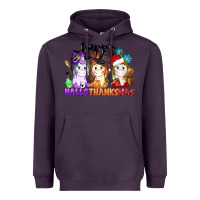 Plum happy hallothanksmas unicorn Heavyweight Hoodie - CowGirlArtShop
