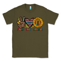 Army Green peace love sunshine Classic Tee - JahusDesignShop