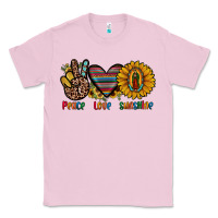 Bubblegum Pink peace love sunshine Classic Tee - JahusDesignShop