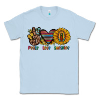 Dusty Blue peace love sunshine Classic Tee - JahusDesignShop