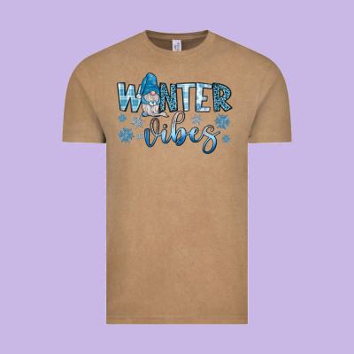 Winter Vibes Gnome Vintage Tee Designed By Jahusdesignshop