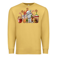 Antique Gold hippopotamus coffee cups christmas Premium Sweatshirt - CowGirlArtShop