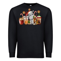 Black hippopotamus coffee cups christmas Premium Sweatshirt - CowGirlArtShop