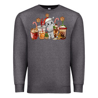 Charcoal Heather hippopotamus coffee cups christmas Premium Sweatshirt - CowGirlArtShop