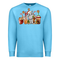 Ocean Blue hippopotamus coffee cups christmas Premium Sweatshirt - CowGirlArtShop