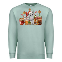 Seafoam hippopotamus coffee cups christmas Premium Sweatshirt - CowGirlArtShop