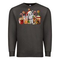 Smoke hippopotamus coffee cups christmas Premium Sweatshirt - CowGirlArtShop