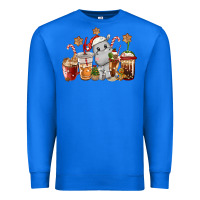 True Royal hippopotamus coffee cups christmas Premium Sweatshirt - CowGirlArtShop