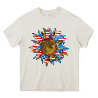 Cream sunflower front Heavy Core Tee - AdoDesignShop