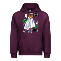 Mauve Wine cute ghost halloween Urban Hoodie - BundleAndBundleShop