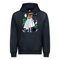 Navy cute ghost halloween Urban Hoodie - BundleAndBundleShop