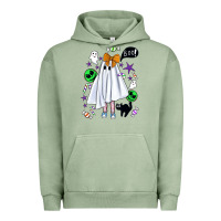 Pigment Oil Green cute ghost halloween Urban Hoodie - BundleAndBundleShop