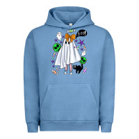 Pigment Pebble Blue cute ghost halloween Urban Hoodie - BundleAndBundleShop
