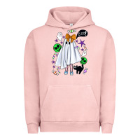 Pigment Salmon cute ghost halloween Urban Hoodie - BundleAndBundleShop