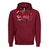 Burgundy one loved nurse Zipper Hoodie - texasbilliewilder