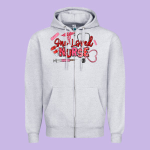 One Loved Nurse Zipper Hoodie Designed By Texasbilliewilder