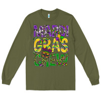 Army Green Mardi Gras crew Long Sleeve Tee - BundleAndBundleShop