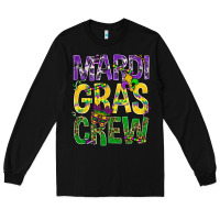 Black Mardi Gras crew Long Sleeve Tee - BundleAndBundleShop