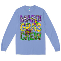 Colony Blue Mardi Gras crew Long Sleeve Tee - BundleAndBundleShop