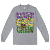 Heather Grey Mardi Gras crew Long Sleeve Tee - BundleAndBundleShop