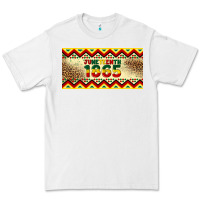 White juneteenth 1865 leopard licence plate template Premium Tee - Artiststas