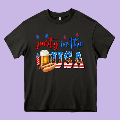 Party In The Usa Heavy Core Tee Designed By Adodesignshop