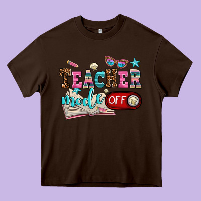 Teacher Mode Off Heavy Core Tee Designed By Adodesignshop