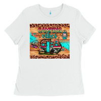 White camping vibes Ladies Tee - JahusDesignShop