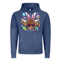 Vintage Denim easter cow Vintage Hoodie - MaliasSmallBusiness