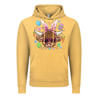 Vintage Mustard easter cow Vintage Hoodie - MaliasSmallBusiness