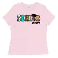 Bubblegum Pink western senior 2024 Ladies Tee - RanaPortraitStore