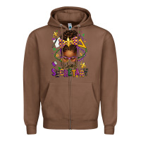 Chestnut mardi gras school secretary afro messy bun Zipper Hoodie - texasbilliewilder