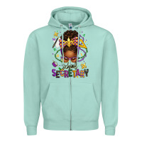Seafoam mardi gras school secretary afro messy bun Zipper Hoodie - texasbilliewilder