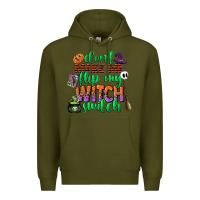 Army Green dont make me flip my witch switch Premium Hoodie - CowGirlArtShop