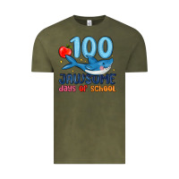Vintage Olive 100 jawsome days of school Vintage Tee - MaliasSmallBusiness