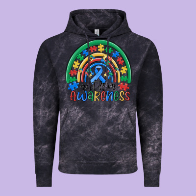 Autism Awareness Rainbow Vintage Hoodie Designed By Maliassmallbusiness