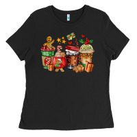 Black christmas cookie coffee cups Ladies Tee - AdoDesignShop
