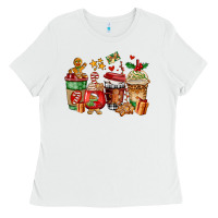White christmas cookie coffee cups Ladies Tee - AdoDesignShop