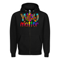 Black LGBTQ+ you matter with leopard Zipper Hoodie - NancyCooperArtShop