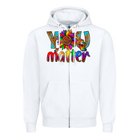 White LGBTQ+ you matter with leopard Zipper Hoodie - NancyCooperArtShop