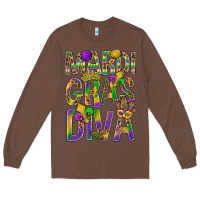 Chestnut Mardi Gras diva Long Sleeve Tee - BundleAndBundleShop