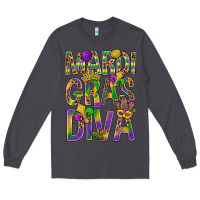Smoke Mardi Gras diva Long Sleeve Tee - BundleAndBundleShop
