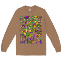 Toasted Coconut Mardi Gras diva Long Sleeve Tee - BundleAndBundleShop