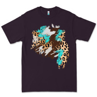 Plum cowhide leopard turquoise patch Premium Tee - AdoDesignShop