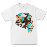White cowhide leopard turquoise patch Premium Tee - AdoDesignShop