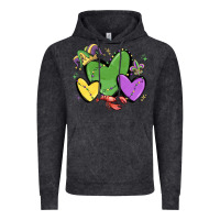 Vintage Black mardi gras hearts Vintage Hoodie - MaliasSmallBusiness