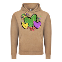 Vintage Coffee mardi gras hearts Vintage Hoodie - MaliasSmallBusiness