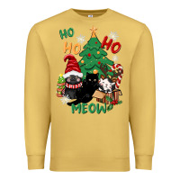 Antique Gold ho ho ho meow Premium Sweatshirt - CowGirlArtShop