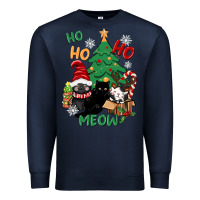 Navy ho ho ho meow Premium Sweatshirt - CowGirlArtShop